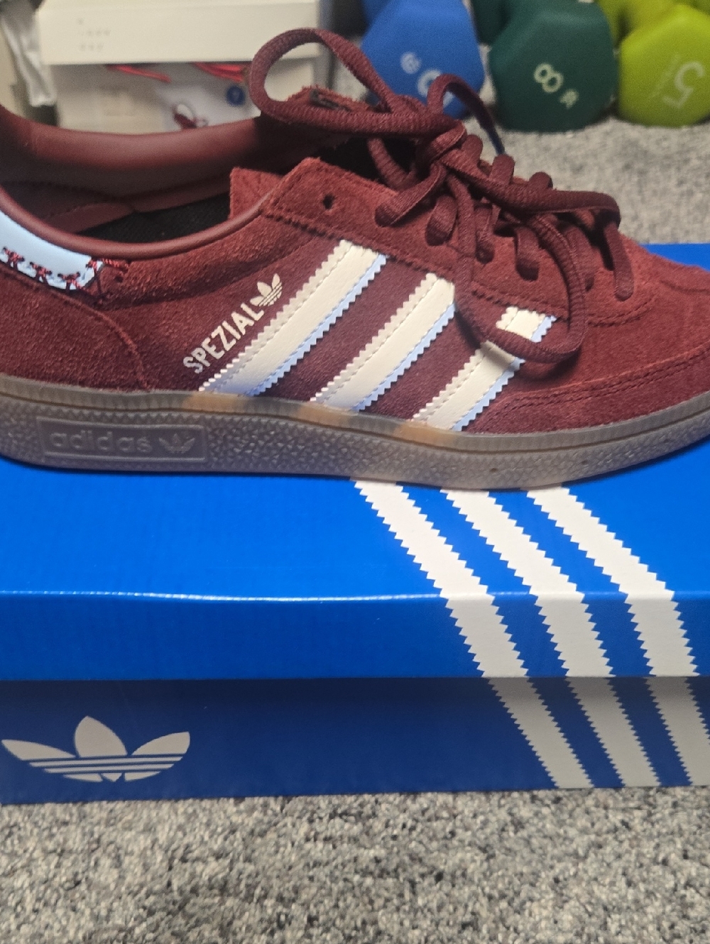 adidas Spezial Suede Sneaker in Maroon and White